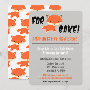 For Fox Sake! You're having a Baby?! Baby Shower Invitation