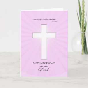 For Friend Baptism,Glowing Cross Card