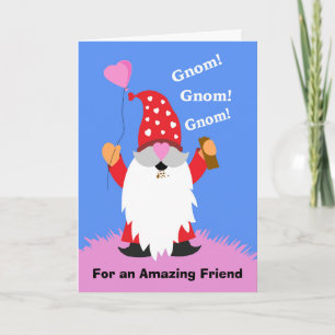 For Friend Valentine’s Day Cute Gnome Chocolate Card