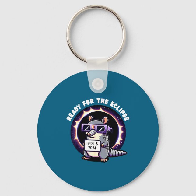 For Funny Ready Total Solar Eclipse Armadillo Key Ring (Front)