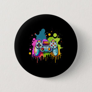 For Gamers Paint Controller Gaming Apparel Video G 6 Cm Round Badge