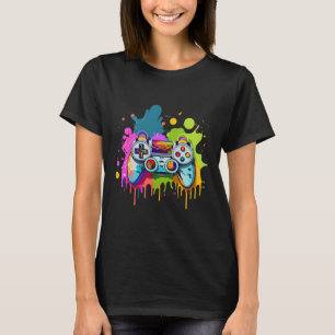 For Gamers Paint Controller Gaming Apparel Video G T-Shirt