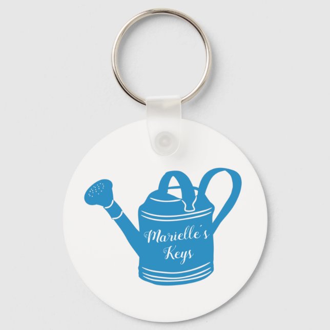 For Gardeners Custom Personalized Watering Can Key Ring (Front)