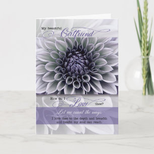 for Girlfriend Romantic Valentine Feminine Floral Holiday Card