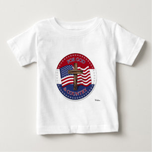For God And Country - Cross with 50 stars US Flag Baby T-Shirt