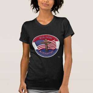 For God And Country - Cross with 50 stars US Flag T-Shirt