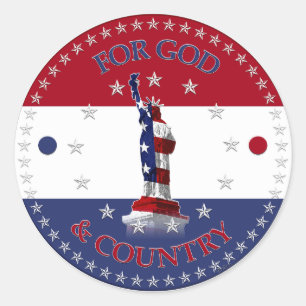 For God and Country Statue of Liberty Classic Round Sticker
