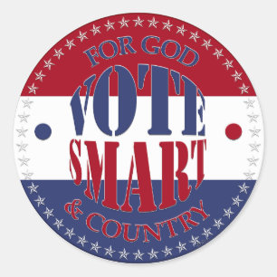For God and Country Vote Smart Classic Round Sticker