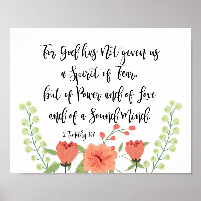 For God Has Not Given Us The Spirit of Fear Print (Front)