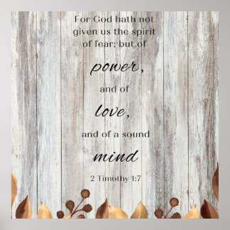 For God Has Not Motivational Bible Verse Poster