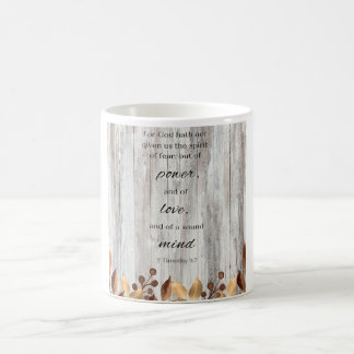 For God Has Not Wooden Grey Bible Verse Coffee Mug