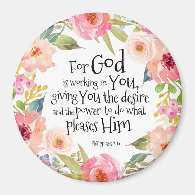 For God is working in you Magnet (Front)