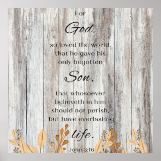 For God  So Loved Motivational Bible Verse Poster