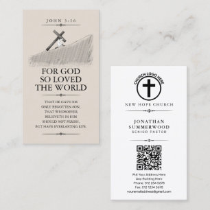 For God So Loved The World Biblical Theme Business Card