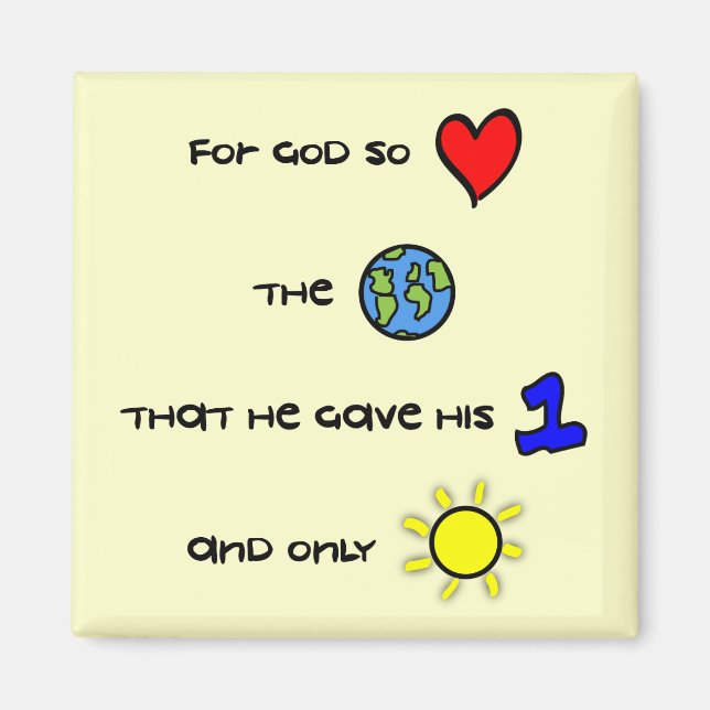 For God so Loved the World magnet (Front)