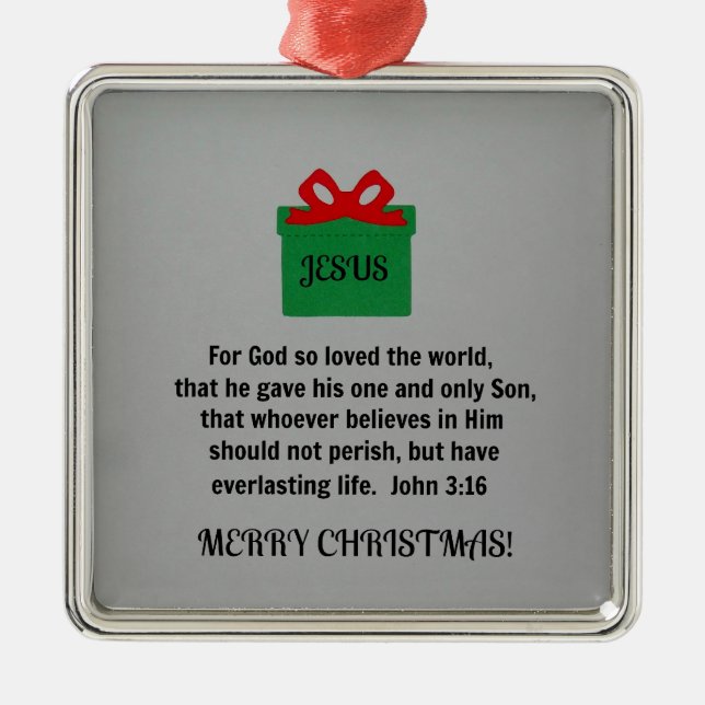 For God so loved the world... Metal Tree Decoration (Front)