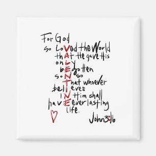For God So Loved The World Valentine Christian Rel Magnet