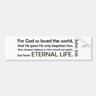 For God So Loved (white background) Bumper Sticker