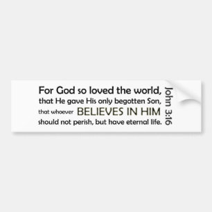 For God So Loved (white, version 2) Bumper Sticker