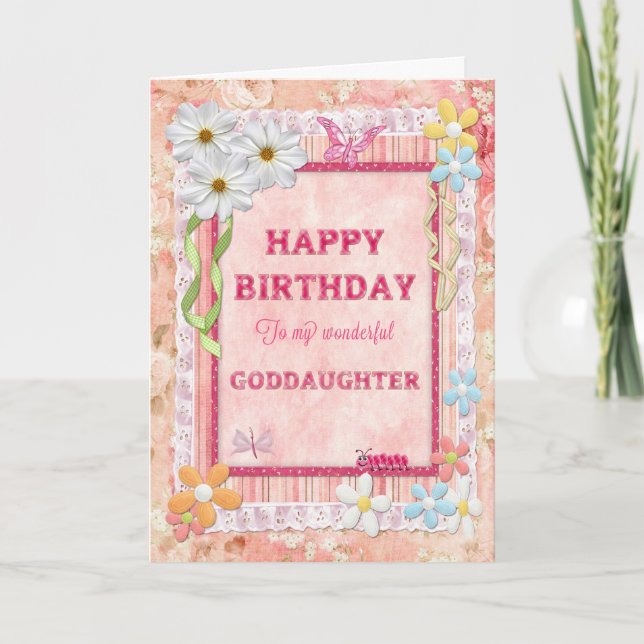 For Goddaughter, craft birthday card (Front)