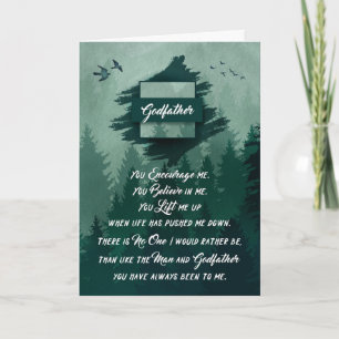 for Godfather on Father's Day Woodland Forest Card