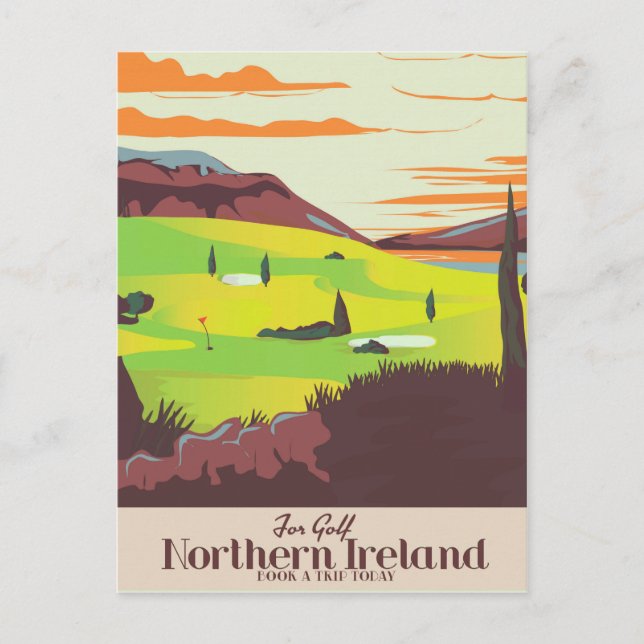 'For Golf' Northern Ireland Travel poster Postcard (Front)