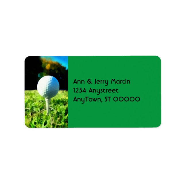 for golfers golf ball design art on green  label (Front)