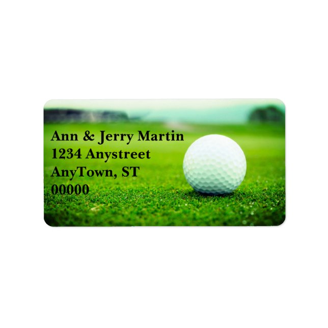 for golfers golf ball design art on green  label (Front)