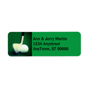 for golfers golf ball on green return address label