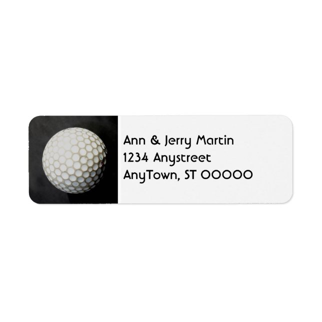 for golfers return address label golf ball design (Front)