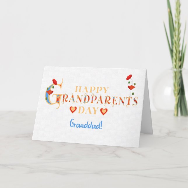 For Granddad Grandparents Day with Red Poppies Card (Front)