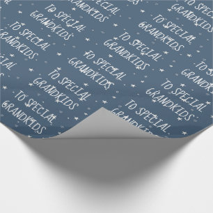 For Grandkids White Stars Wrapping Paper