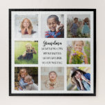 For Grandma 8 Photos and Quote Custom Faux Canvas  Jigsaw Puzzle<br><div class="desc">Upload 8 of your favourite photos to make your very own personalised photo grid! Quick and EASY because this is a template product, and it will automatically size your photos to fit/fill properly. Crop your photos to a square shape before uploading if you want more control over composition and subject...</div>