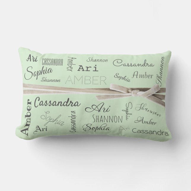 For Grandmother | Grandchildren Names Collage (5) Lumbar Cushion (Front)