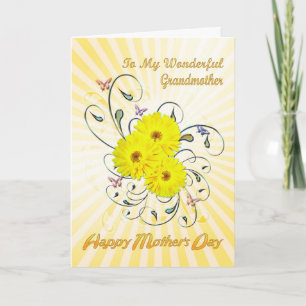 For Grandmother Mother's Day with yellow flowers Card