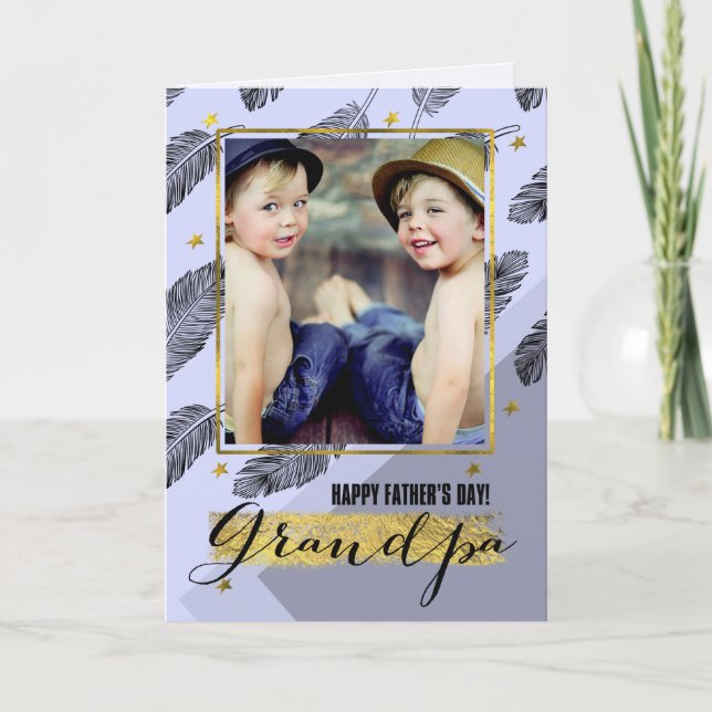 For Grandpa on Father's Day Custom Photo Card (Front)
