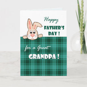 For Grandpa on Father's Day Cute Bunny Card
