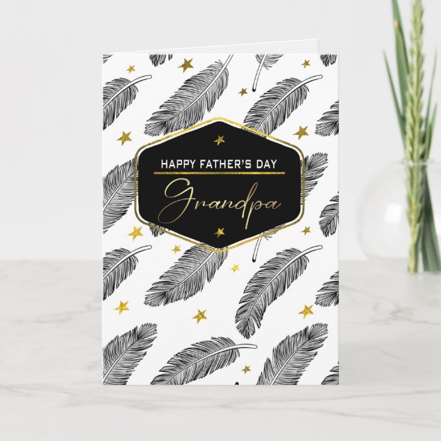 For Grandpa on Father's Day. Feather Pattern Card (Front)