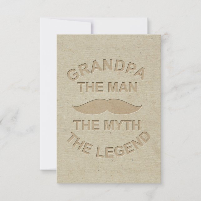 For Grandpa Simulated Embossed Paper Thank You Card (Front)