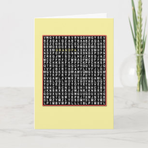 For  grandpa, Wordsearch birthday card