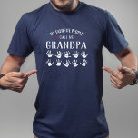 For Grandparent with Grandkids Names Personalised T-Shirt<br><div class="desc">Show your love of your favourite people/grandkids with this one-of-a-kind tshirt! Change the name from grandpa to Poppa, Gramps, Pops, Grandma or whatever your grandkids call you - then add their names to the handprints below. There are currently 10 handprints and names but if you have fewer grandchildren, just delete...</div>