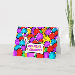 For Grandparents Colourful Easter Eggs Card