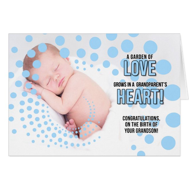 for Grandparents on the Birth of a Grandson Blue (Front Horizontal)
