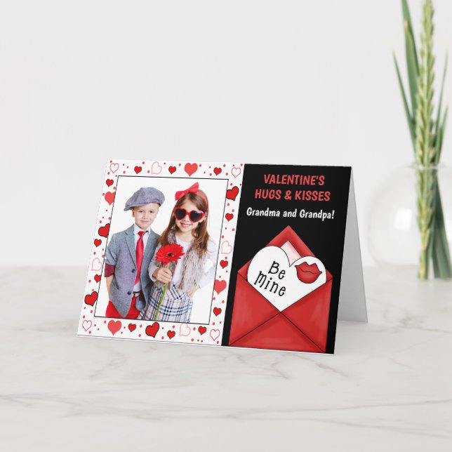 for Grandparents Valentine's Day Grandkids Photo Holiday Card (Front)