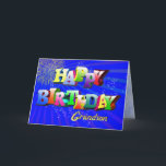 For grandson, Bright bubbles birthday card<br><div class="desc">A rainbow of colourful letters for a happy birthday card</div>