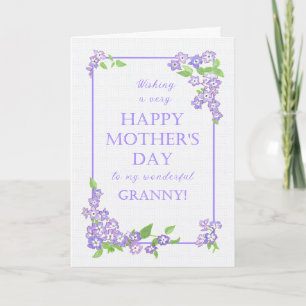 For Granny Mother's Day Mauve Phlox Flowers Card
