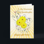For Great granddaughter, birthday yellow flowers Card<br><div class="desc">A gorgeous birthday card with yellow daisy flowers over a vibrant swirling background.</div>