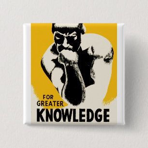 For Greater Knowledge 15 Cm Square Badge