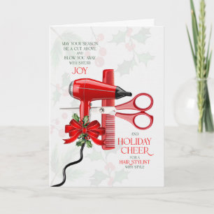 for Hair Stylist Blow You Away with Shear Joy Holiday Card