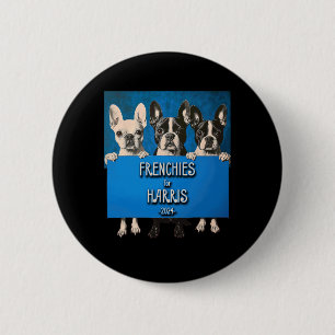 For Harris 2024 Adorable Bulldog Campaign Art 6 Cm Round Badge